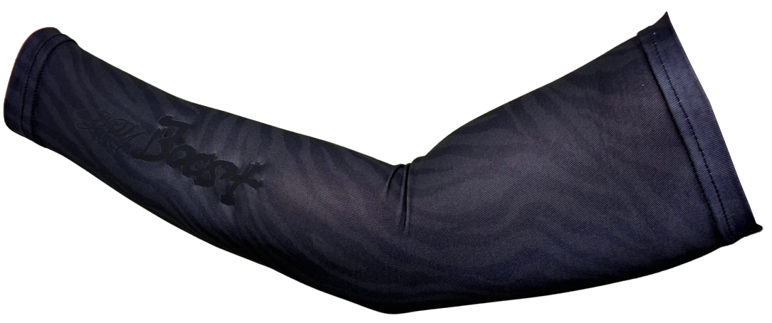 【SAPPYBOOST】アームカバー大ロゴ黒ゼブラ