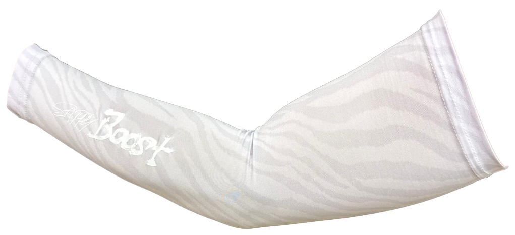 【SAPPYBOOST】アームカバー大ロゴ白ゼブラ