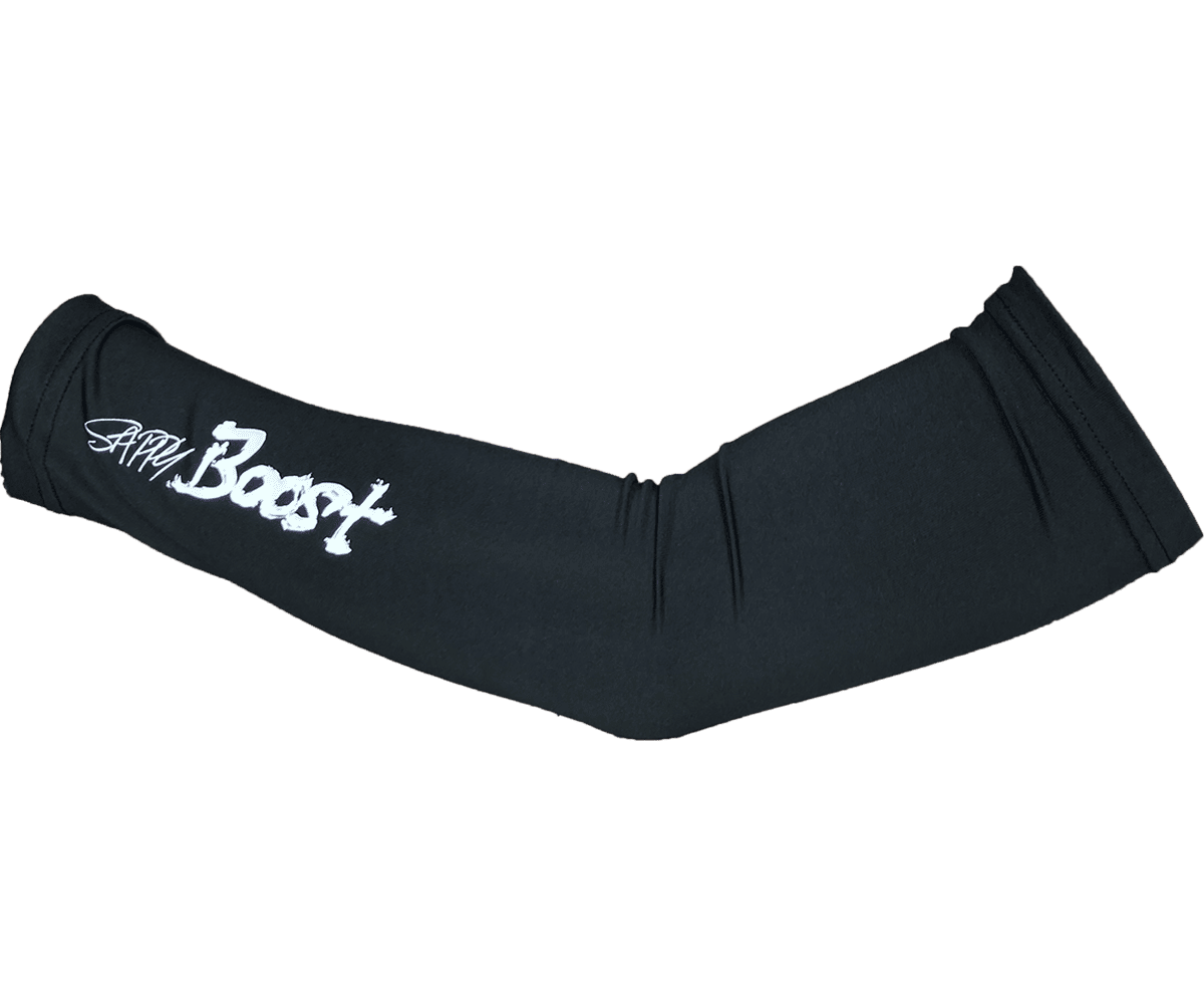 【SAPPYBOOST】アームカバー大ロゴ黒×白