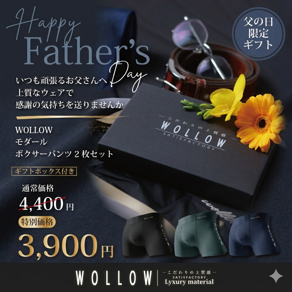 【父の日限定】ボクサーパンツ2枚※ギフトボックス付き